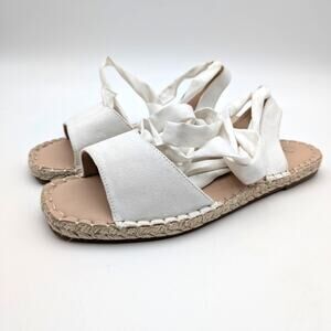 Journee Collection Emelie Ballerina Sandals Women's White Size US10M EU40